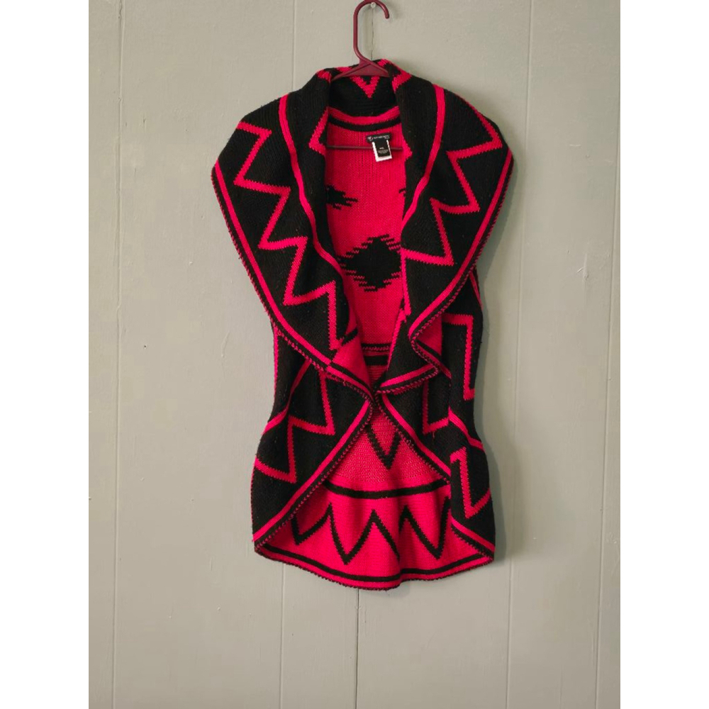 Women's‎ New Directions Cardigan, PXL, Red & Black